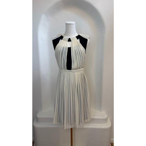 Tinley Road Black & Ivory Pleated Dress – Size Medium - Picture 2 of 8